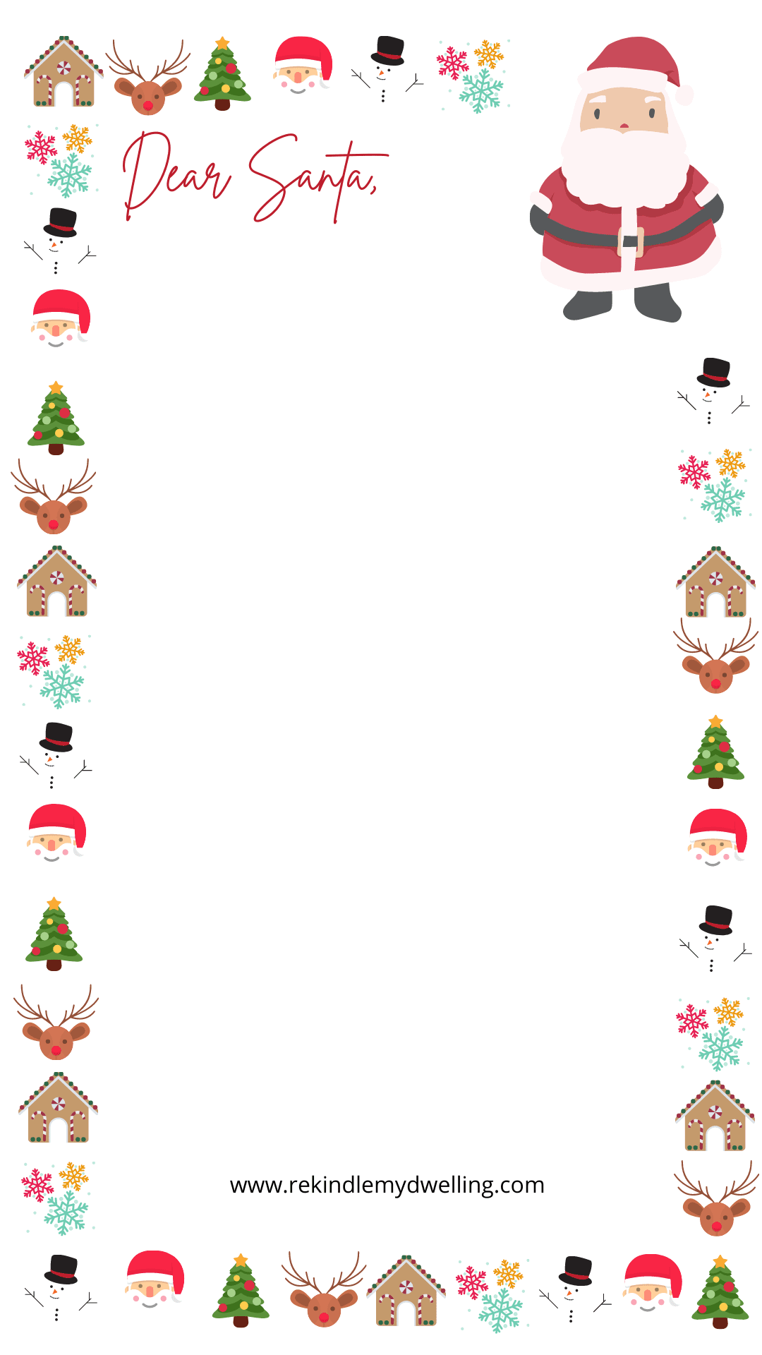 Dear Santa Blank Letter Templates