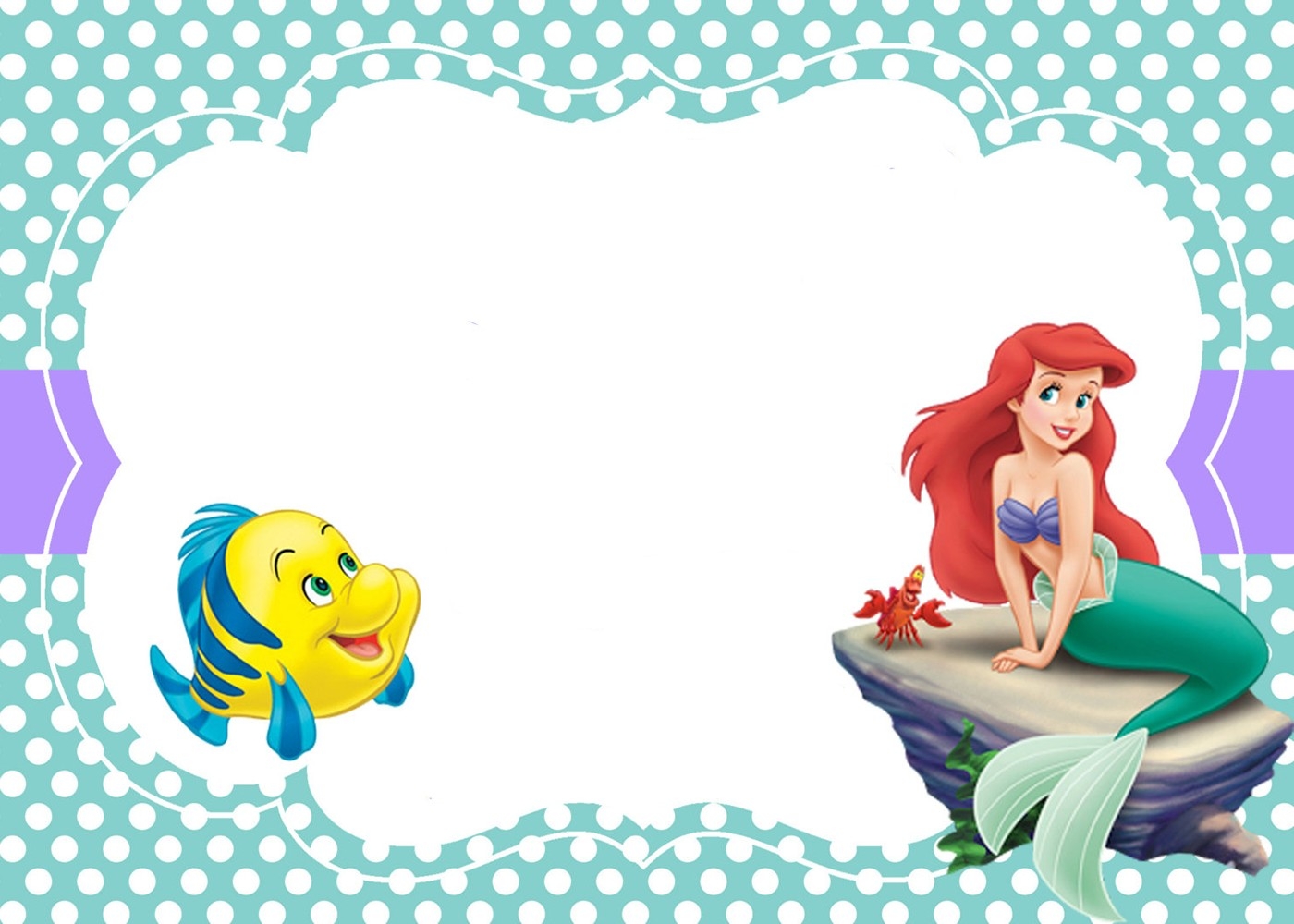 Blank Little Mermaid Invitation Templates
