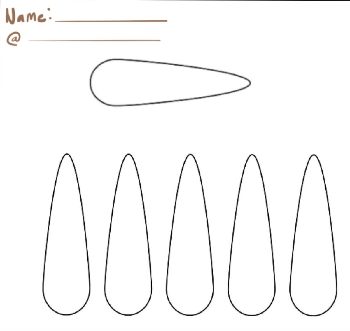 Long Nail Art Long Nails Art Template Templates Printable Free