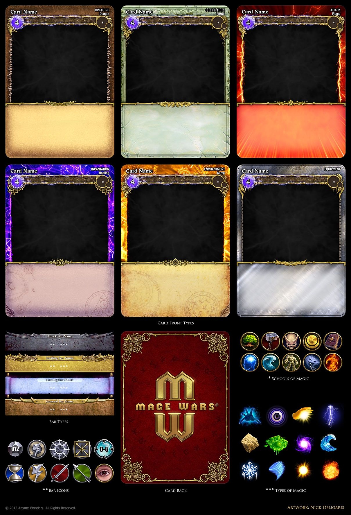Mage Wars Card Assets By Deligaris On DeviantART Game Card Design