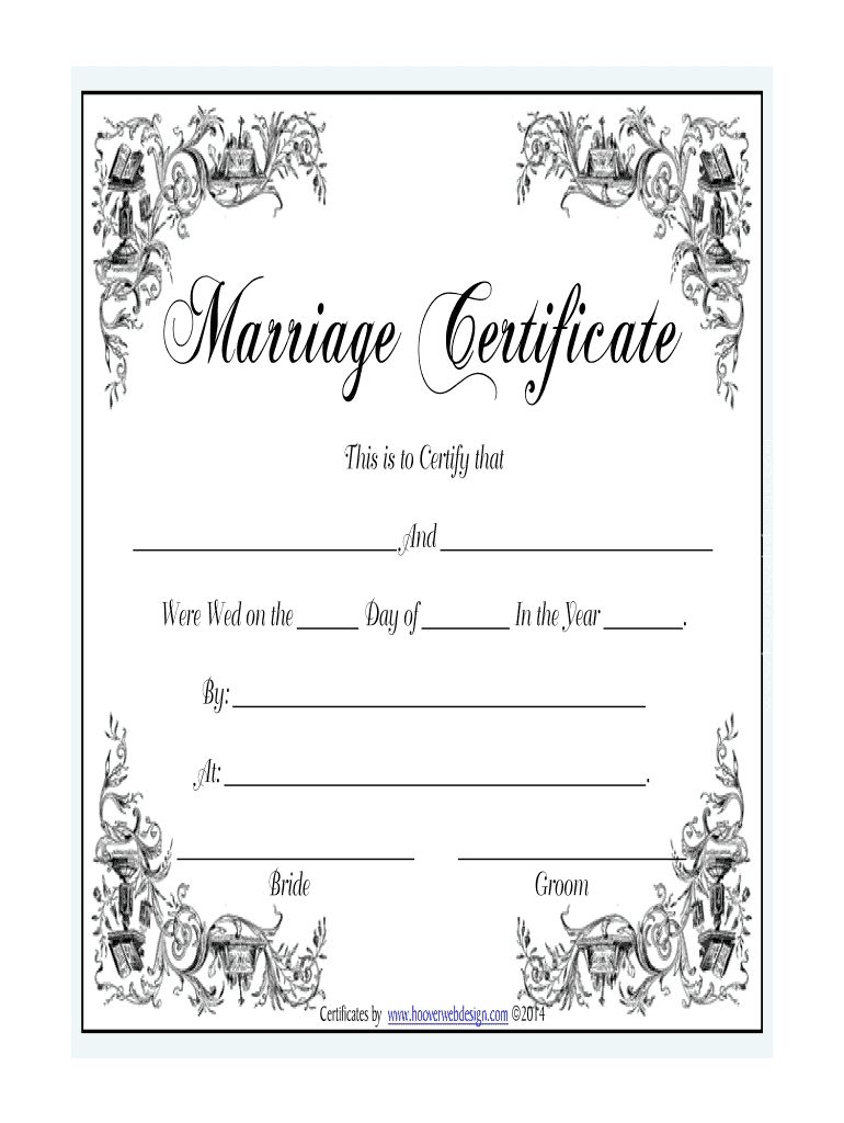 Marriage Certificate Fill Online Printable Fillable For Blank