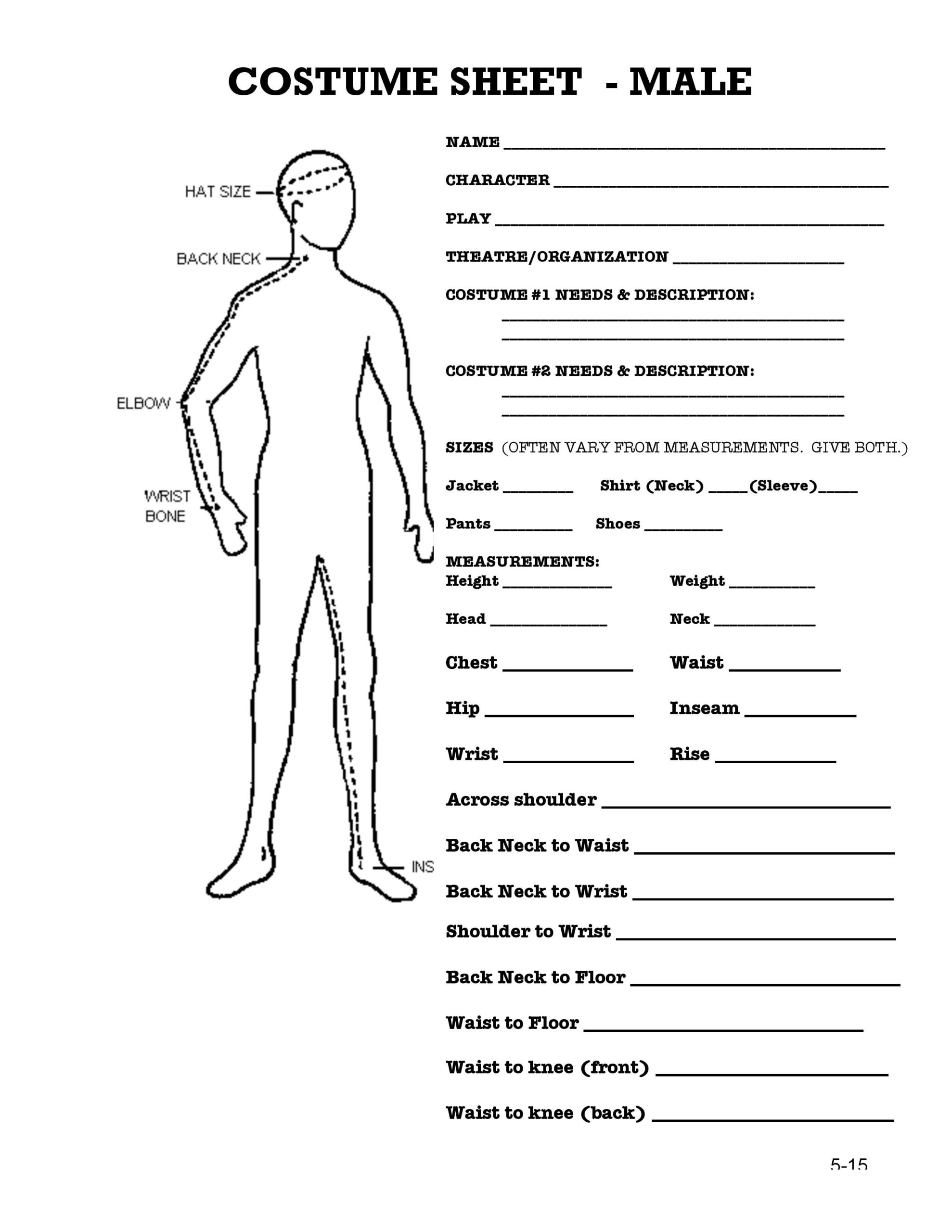 Measuring Sheet For Sewing