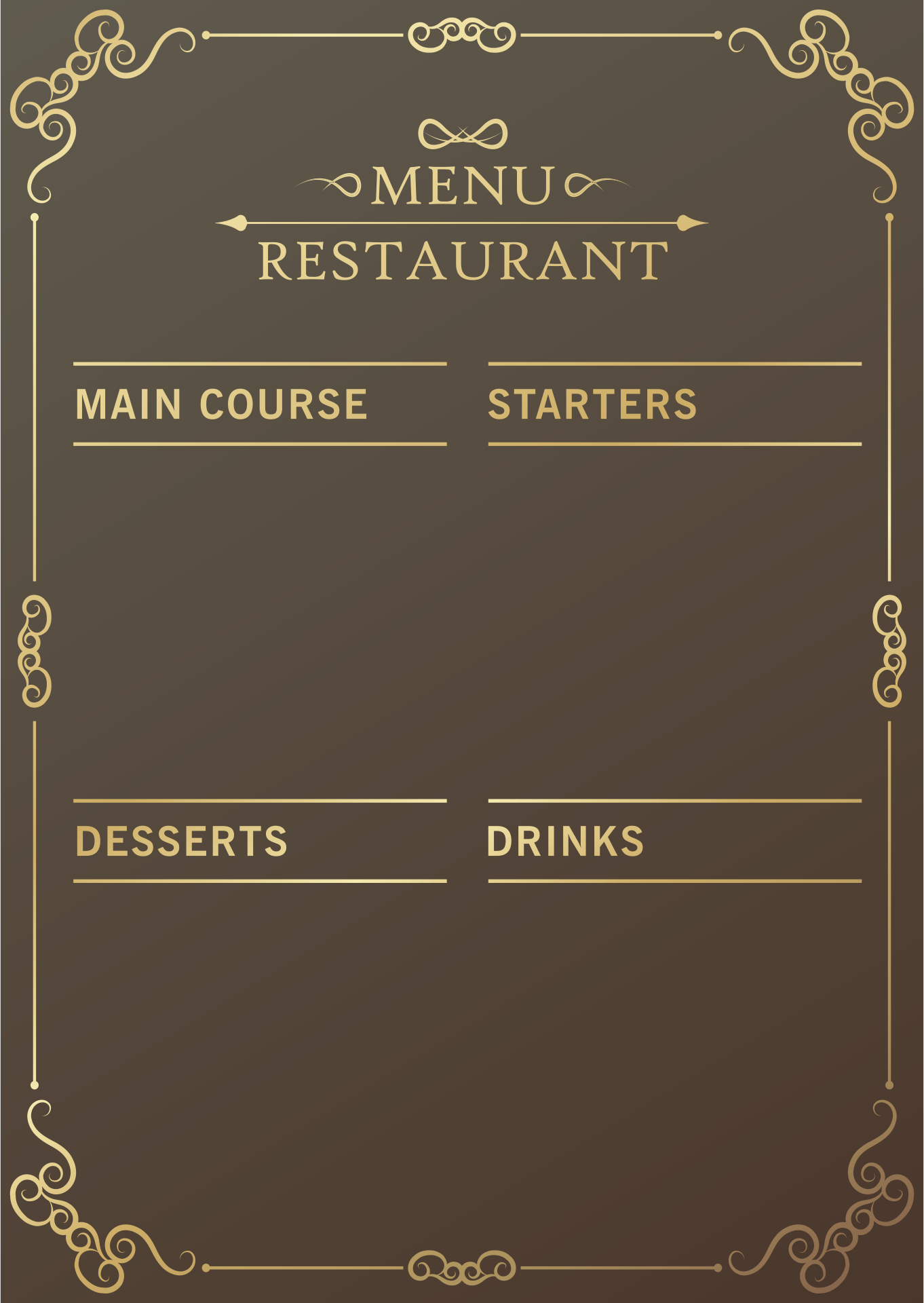 Menu Template Blank