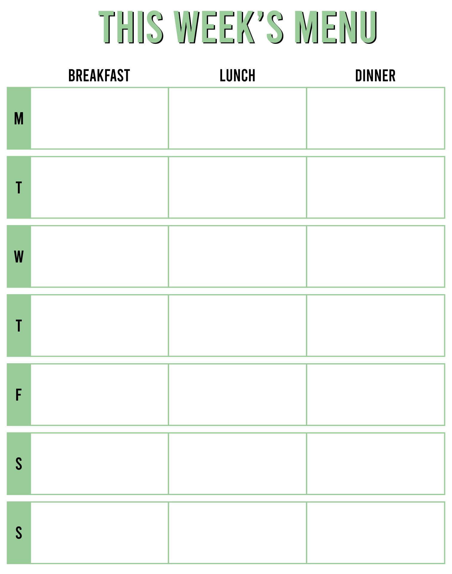 Menus Daycares 10 Free PDF Printables Printablee