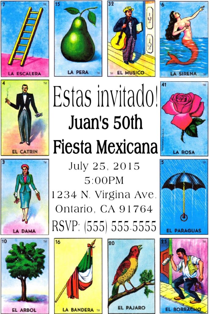 Mexican Card Game Loteria Invitation To Place Orders Or Follow Me On