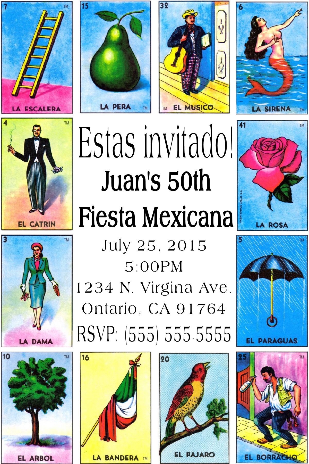 Mexican Card Game Loteria Invitation To Place Orders Or Follow Me On