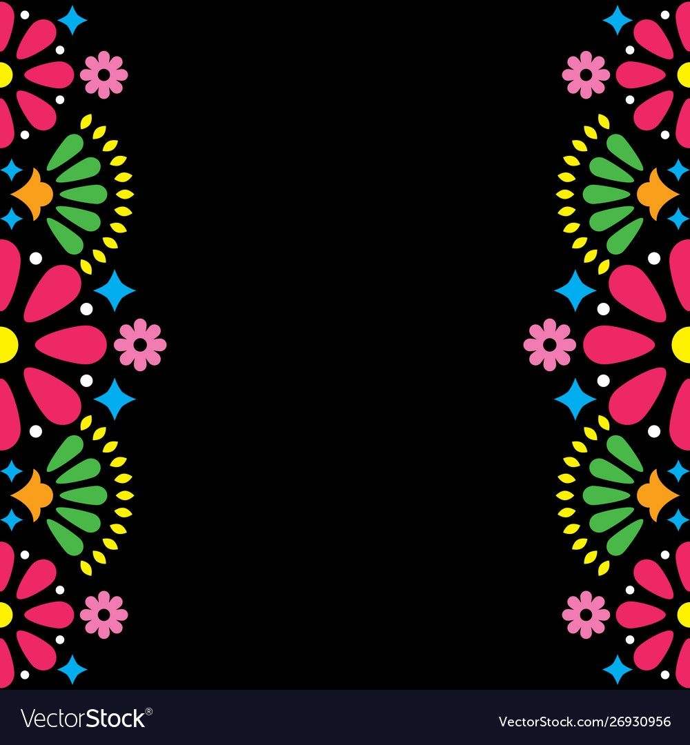 Mexican Folk Wedding Or Party Invitation Vector Image On 2020 Ekil