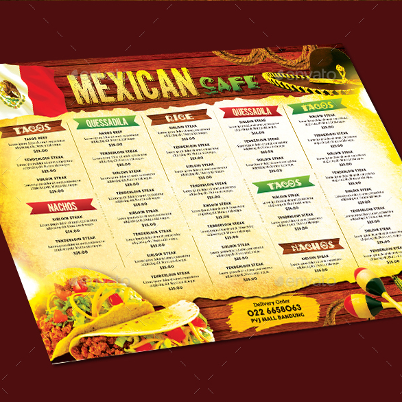 Mexican Menu Template Prntbl Concejomunicipaldechinu Gov Co