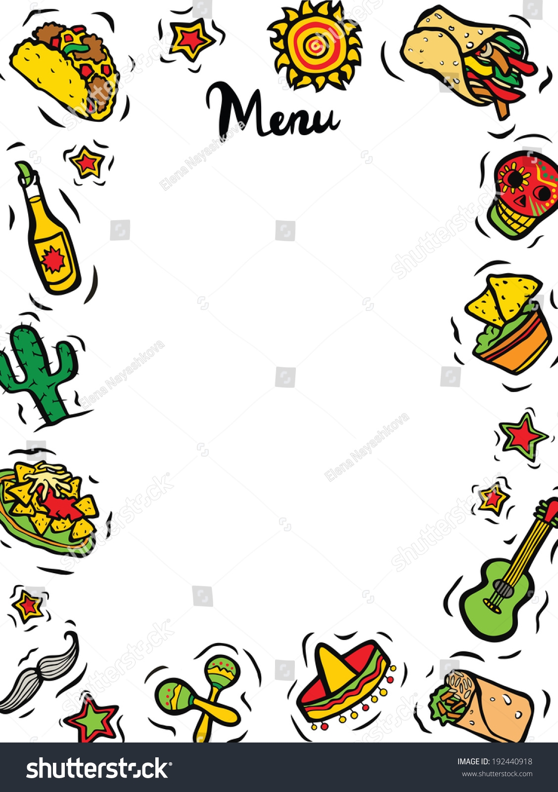 Blank Mexican Menu Templates