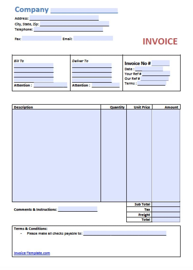 Microsoft Word Invoice Templates Free Download Fersong