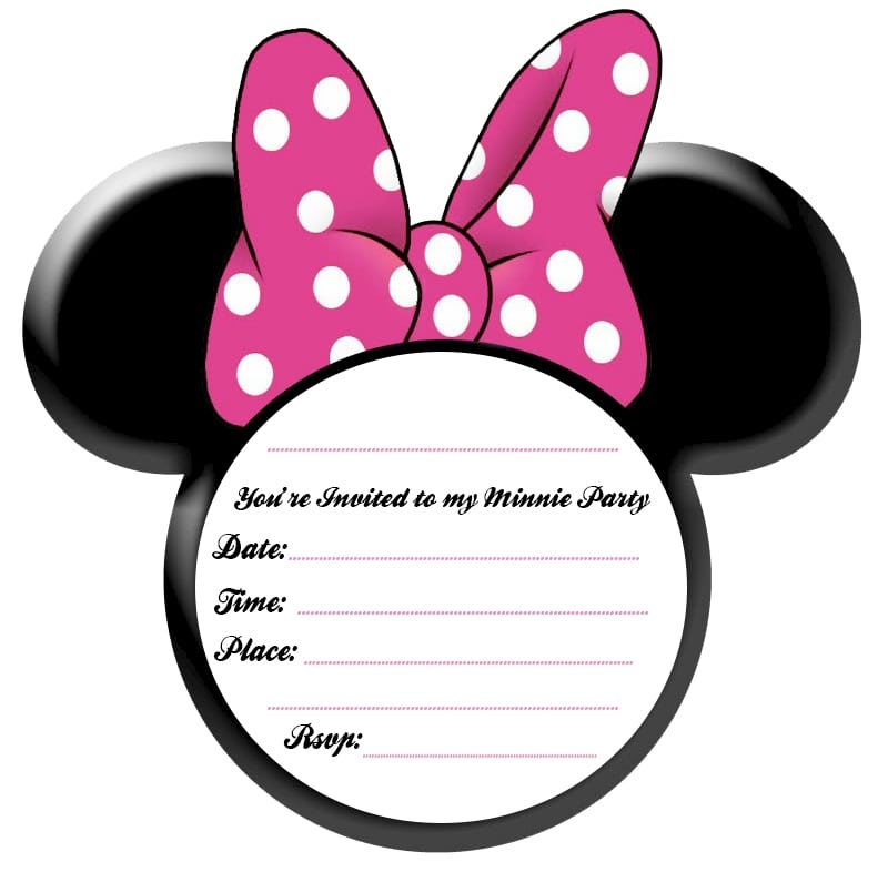 Blank Editable Minnie Mouse Invitation Templates