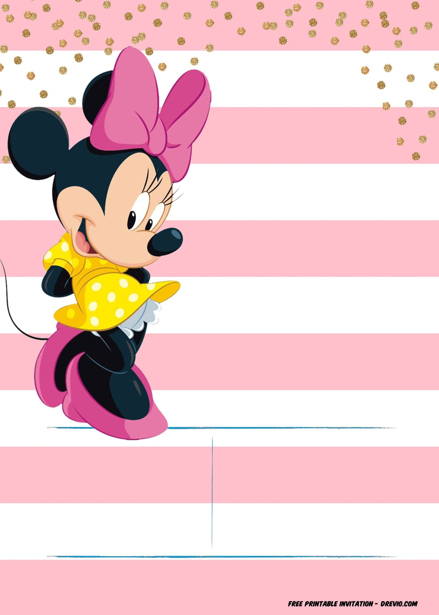 Minnie Mouse Invitation Template Editable And FREE Download Minnie