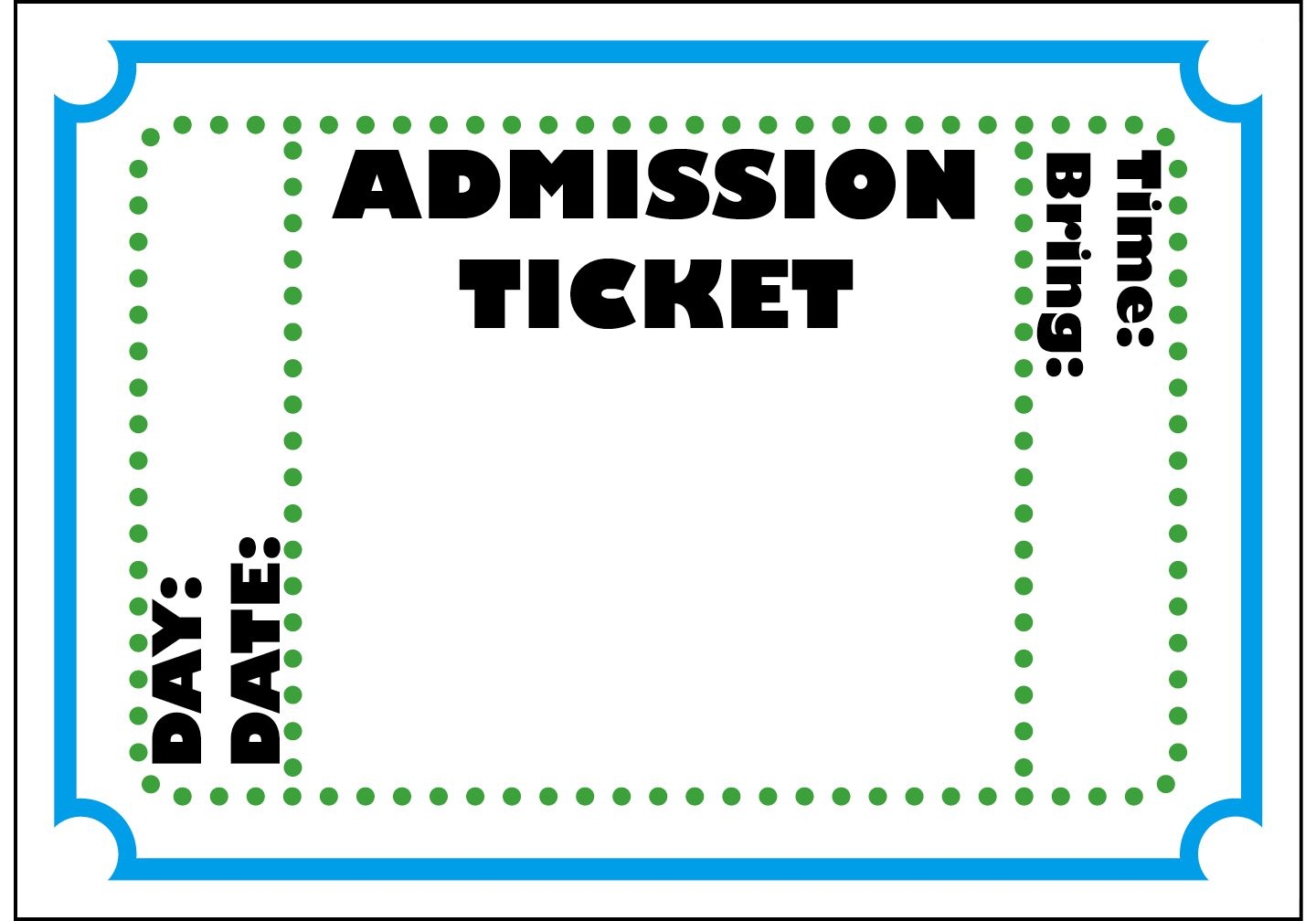 Blank Printable Ticket Templates