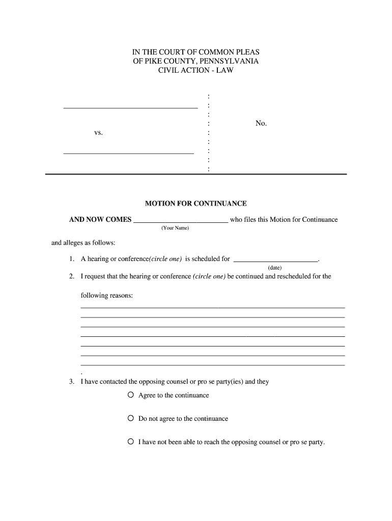 Blank Court Motion Templates