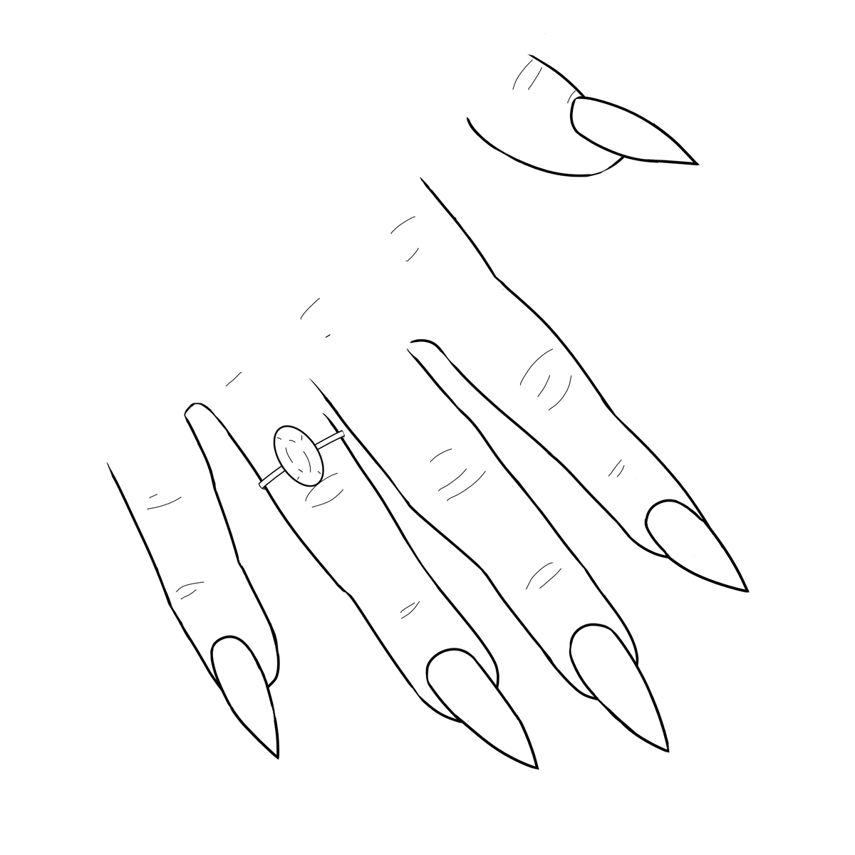 Blank Long Nail Templates