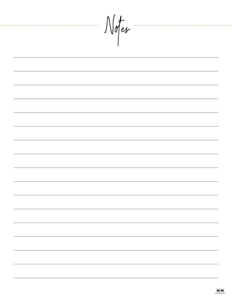 Note Pages Templates 30 FREE Printables Printabulls