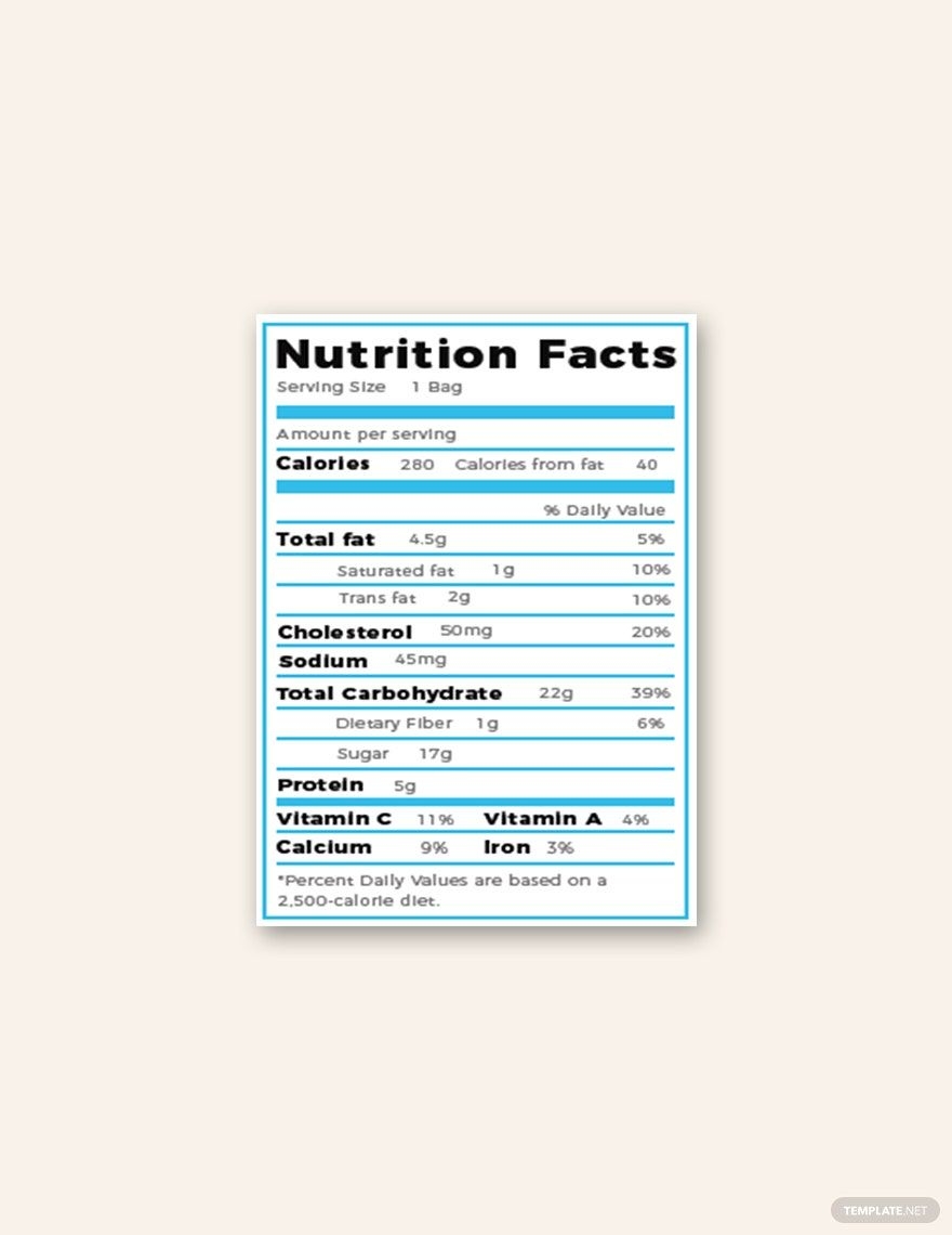 Nutrition Facts Label Template Google Docs Besto Blog