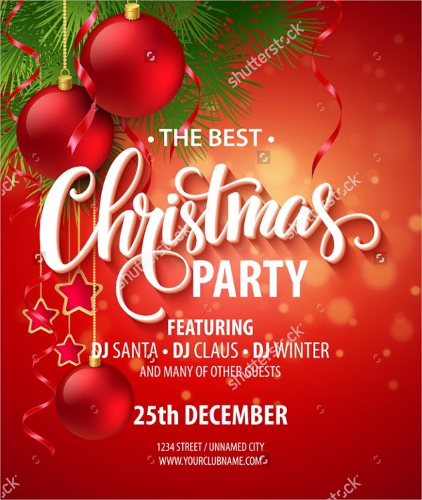 Blank Christmas Party Invitation Templates