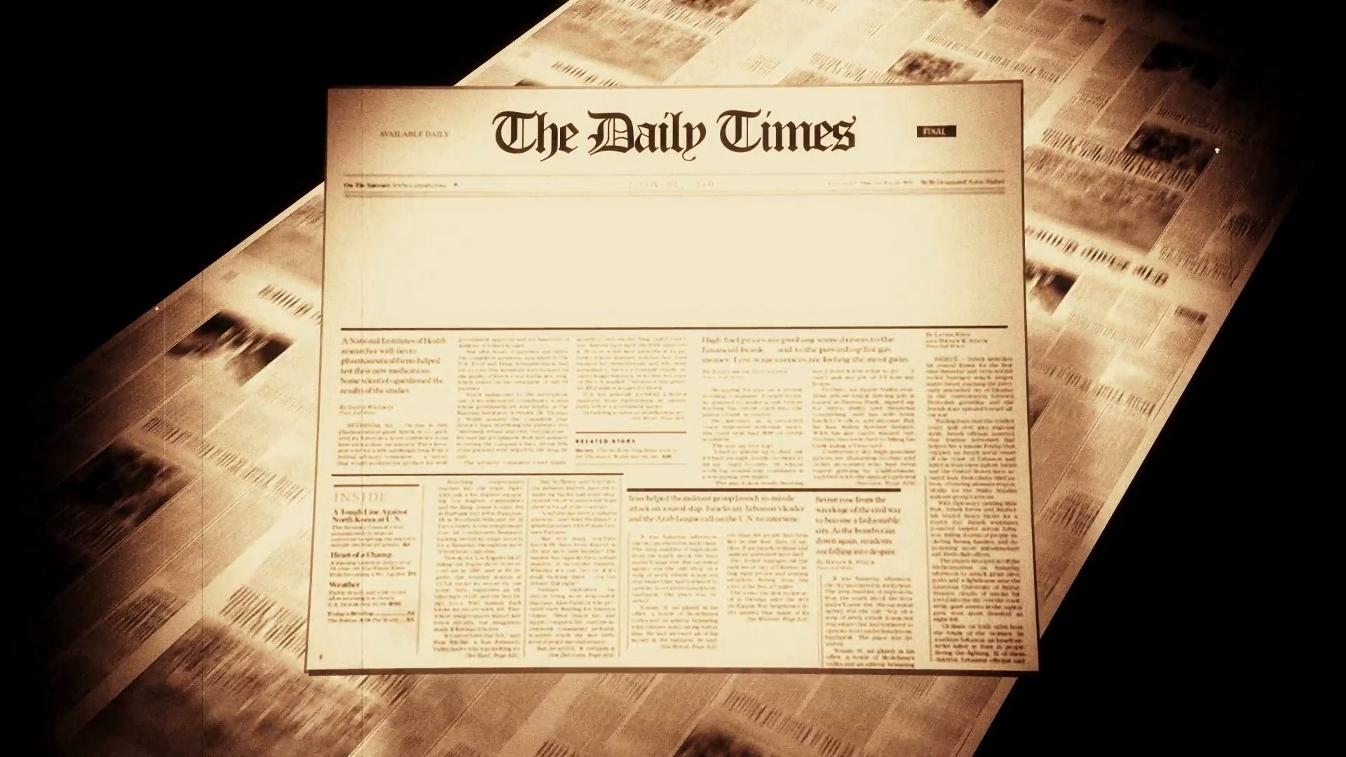 Old Newspaper Headline Blank Motion Background Videoblocks In Blank