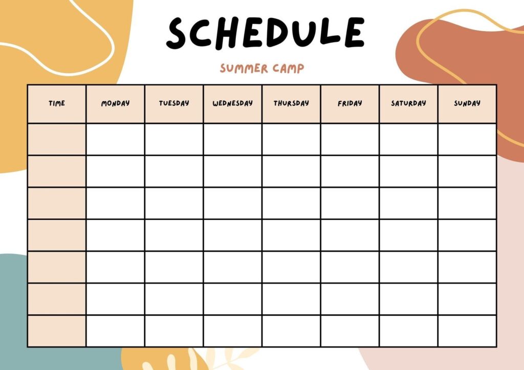 Organic Summer Camp Schedule