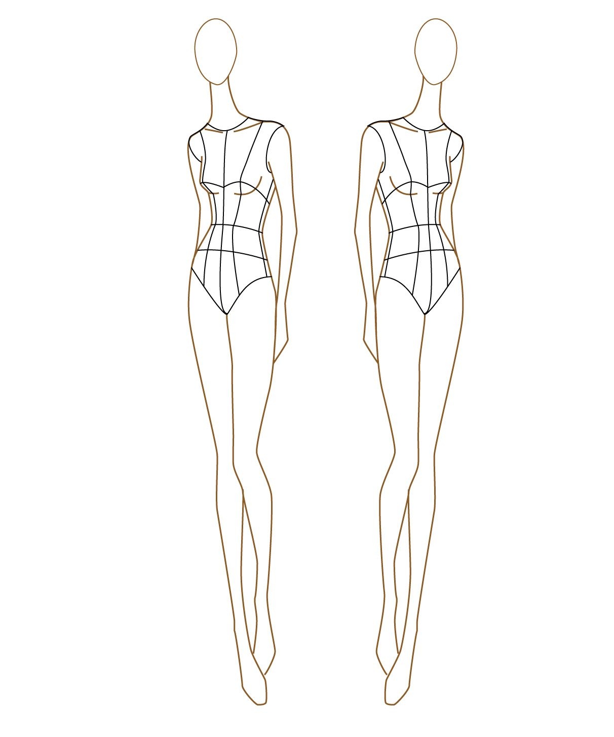 Outline Female Blank Fashion Design Templates Goimages Watch