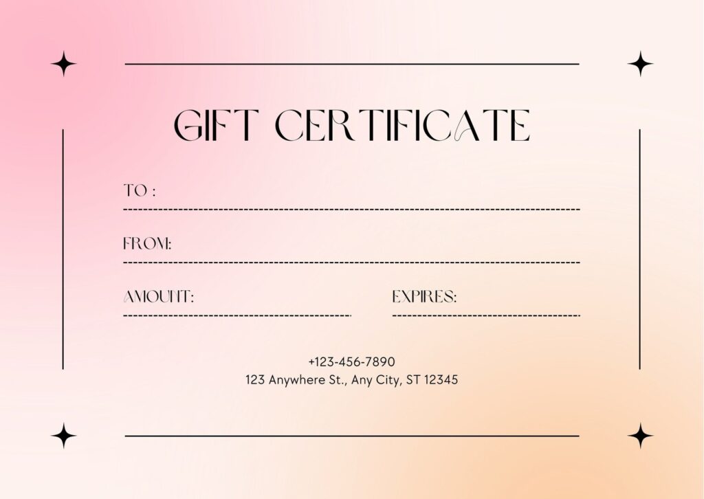 Page 2 Free Printable Gift Certificate Templates To Customize