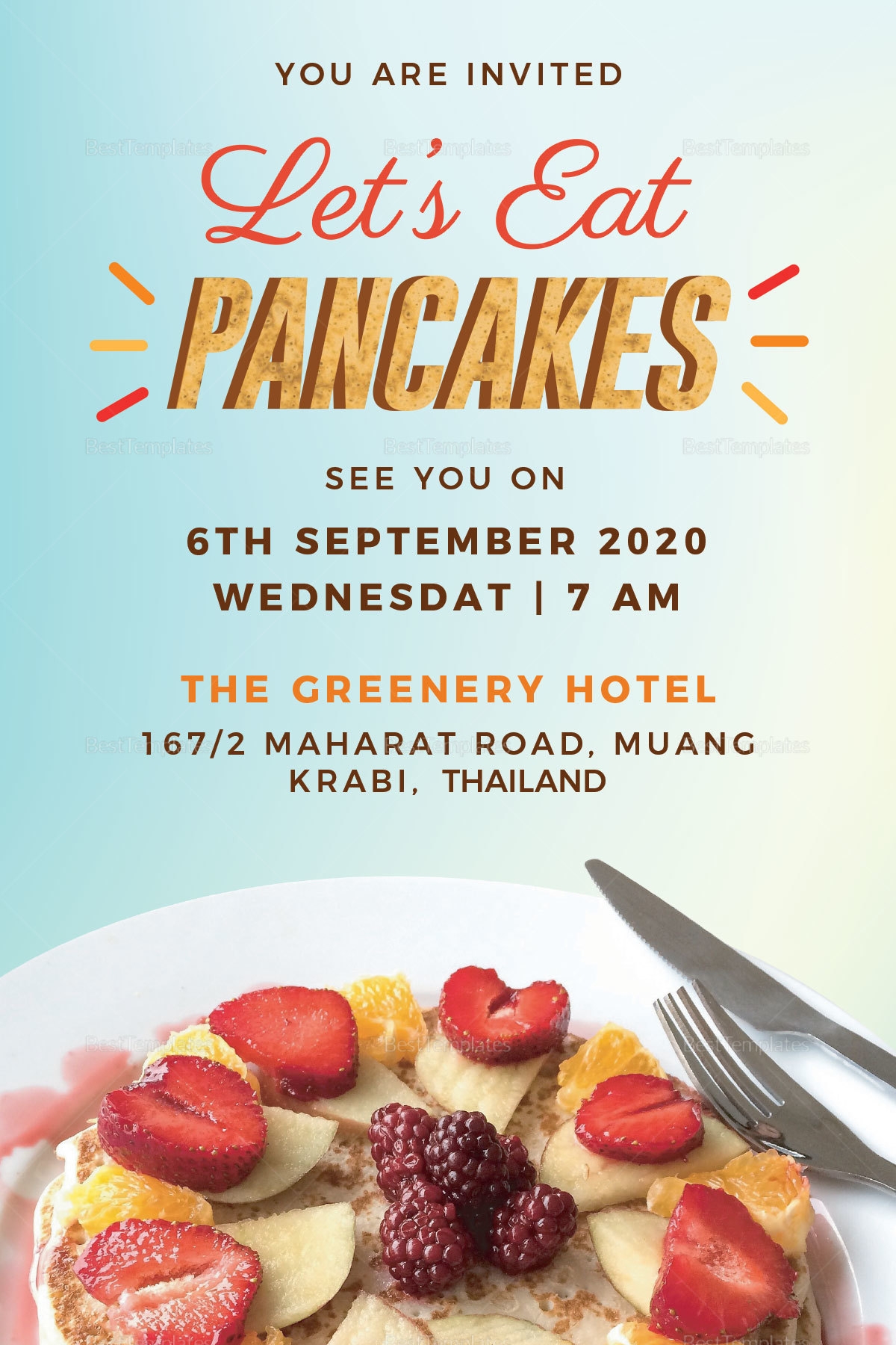 Pancake Breakfast Invitation Design Template In PSD Word Publisher