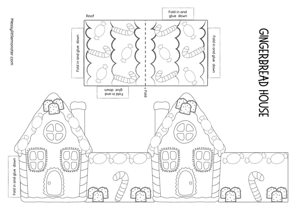 Paper Gingerbread House Template Included Gingerbread House