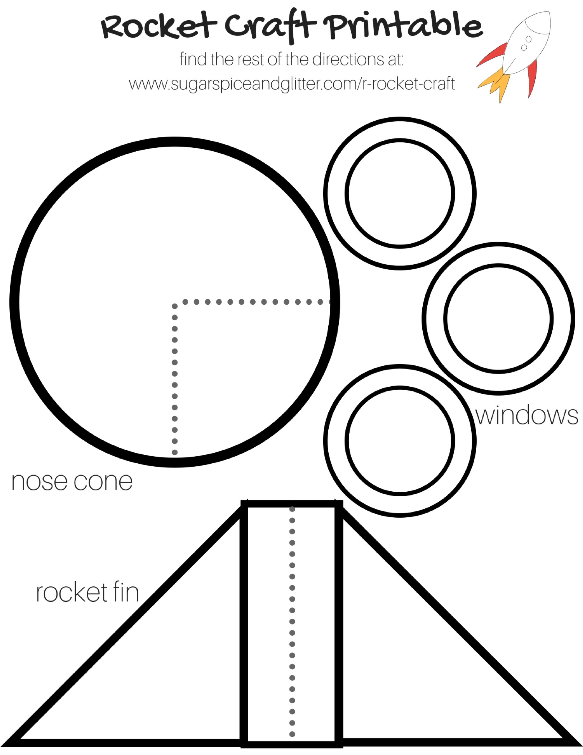 Paper Rocket Craft Printable Template Printable Templates