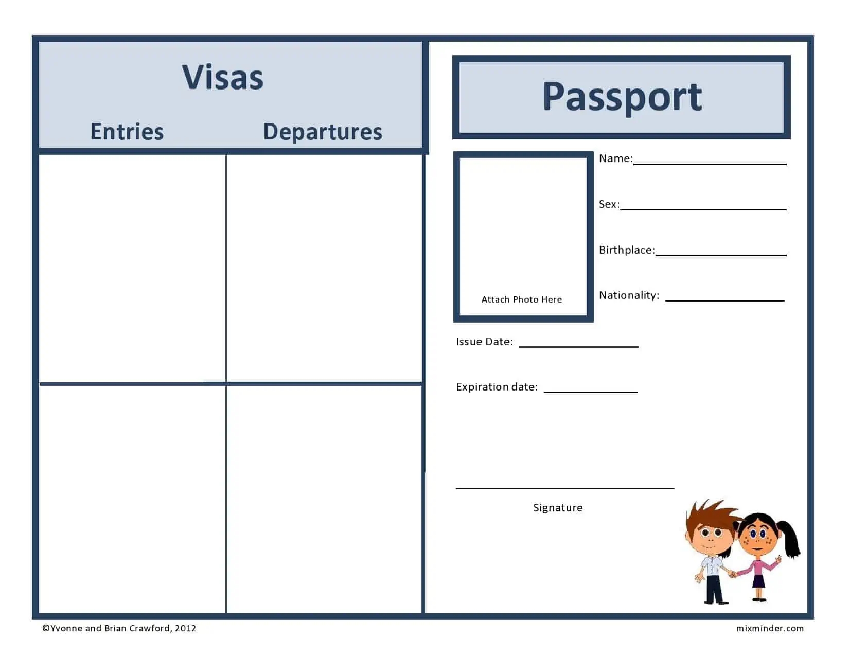 Customizable Editable Blank Us Passport Templates