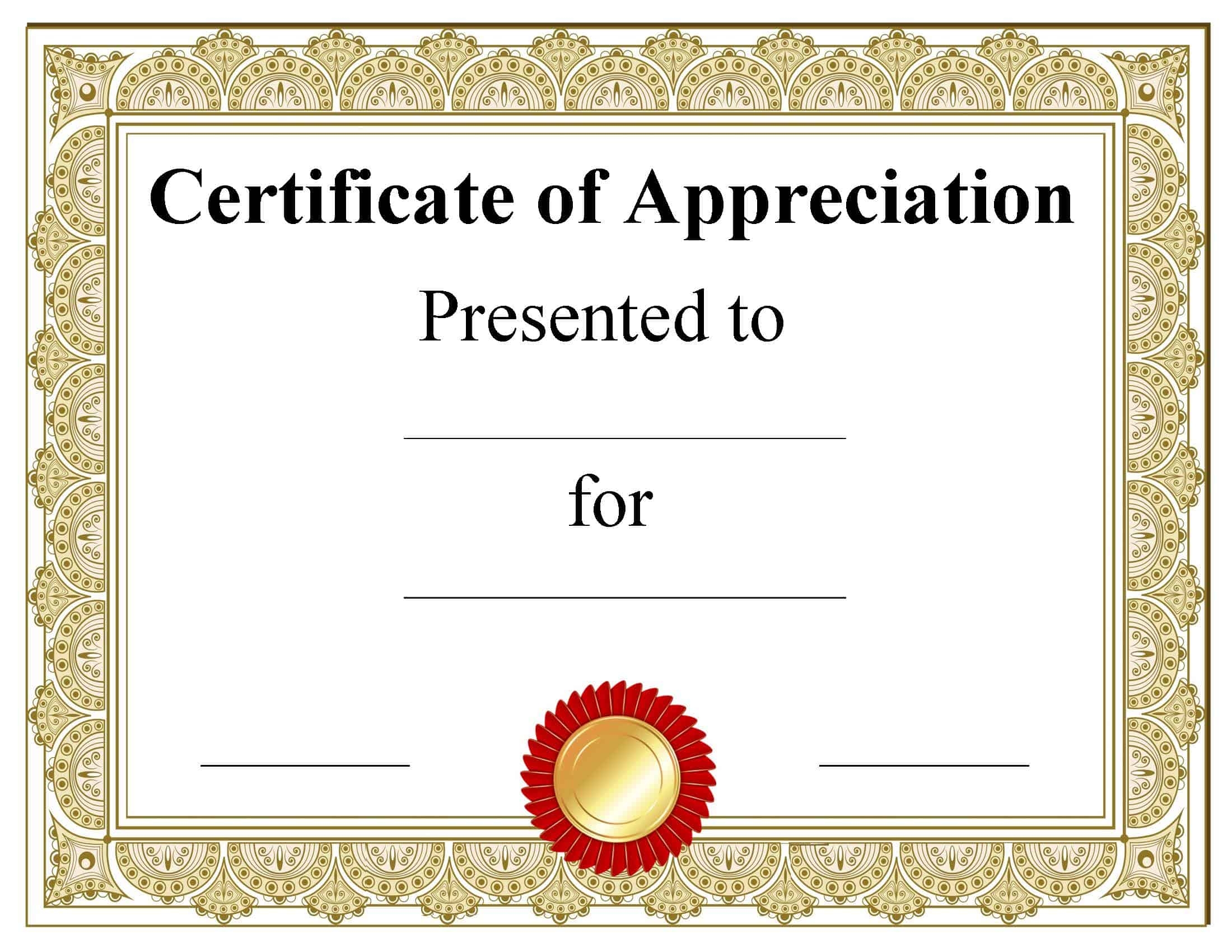 PDF Award Certificate Template Printable