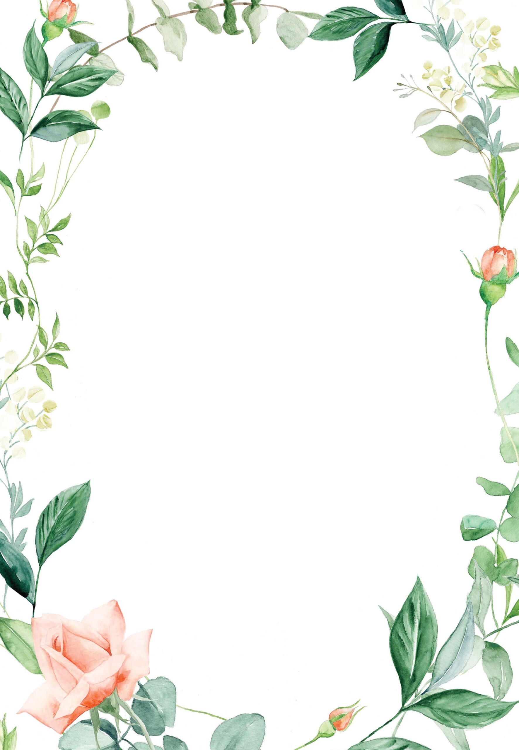 Peach And Greenery Wedding Invitation Template Greetings Island