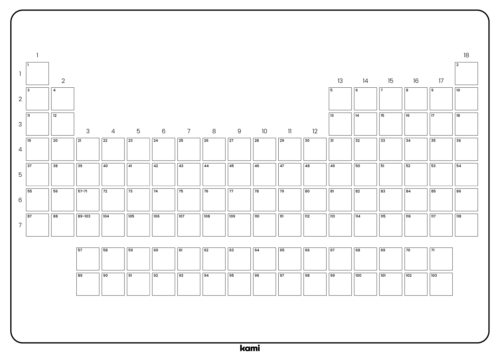 Periodic Table Blank For Teachers Perfect For Grades 10th