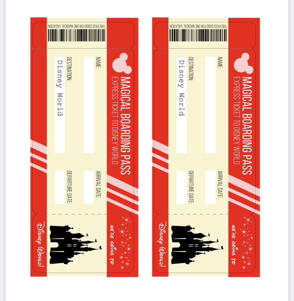 Pin Auf Disney In 2024 Ticket Vorlage Karten Basteln Disney