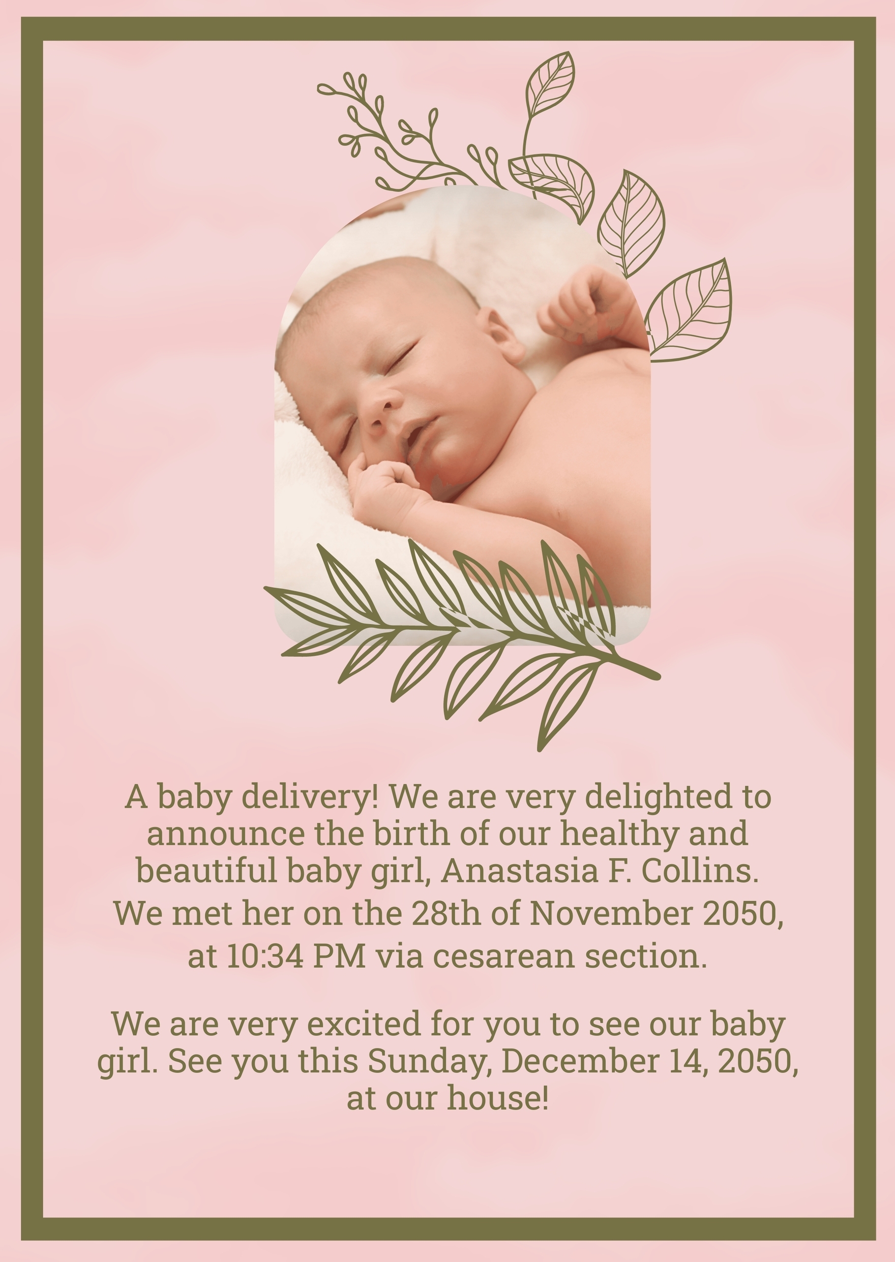 Pin On Birth Announcement Templates 55 OFF