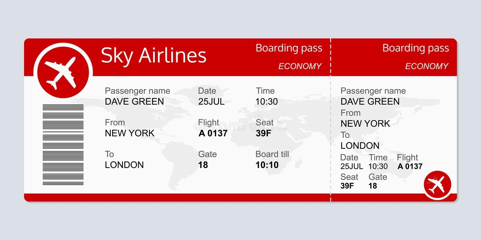 Blank Airline Ticket Templates