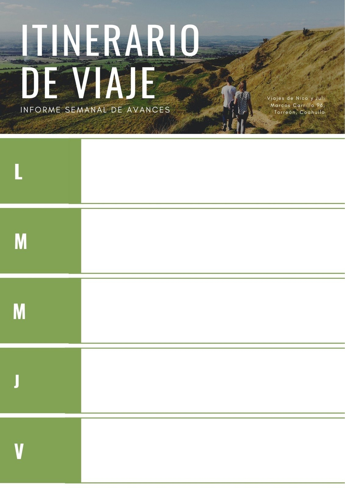 Plantilla De Itinerario De Viaje Kulturaupice My XXX Hot Girl