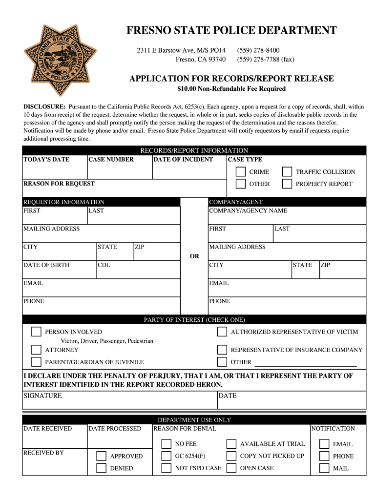 Blank Fillable Police Report Templates