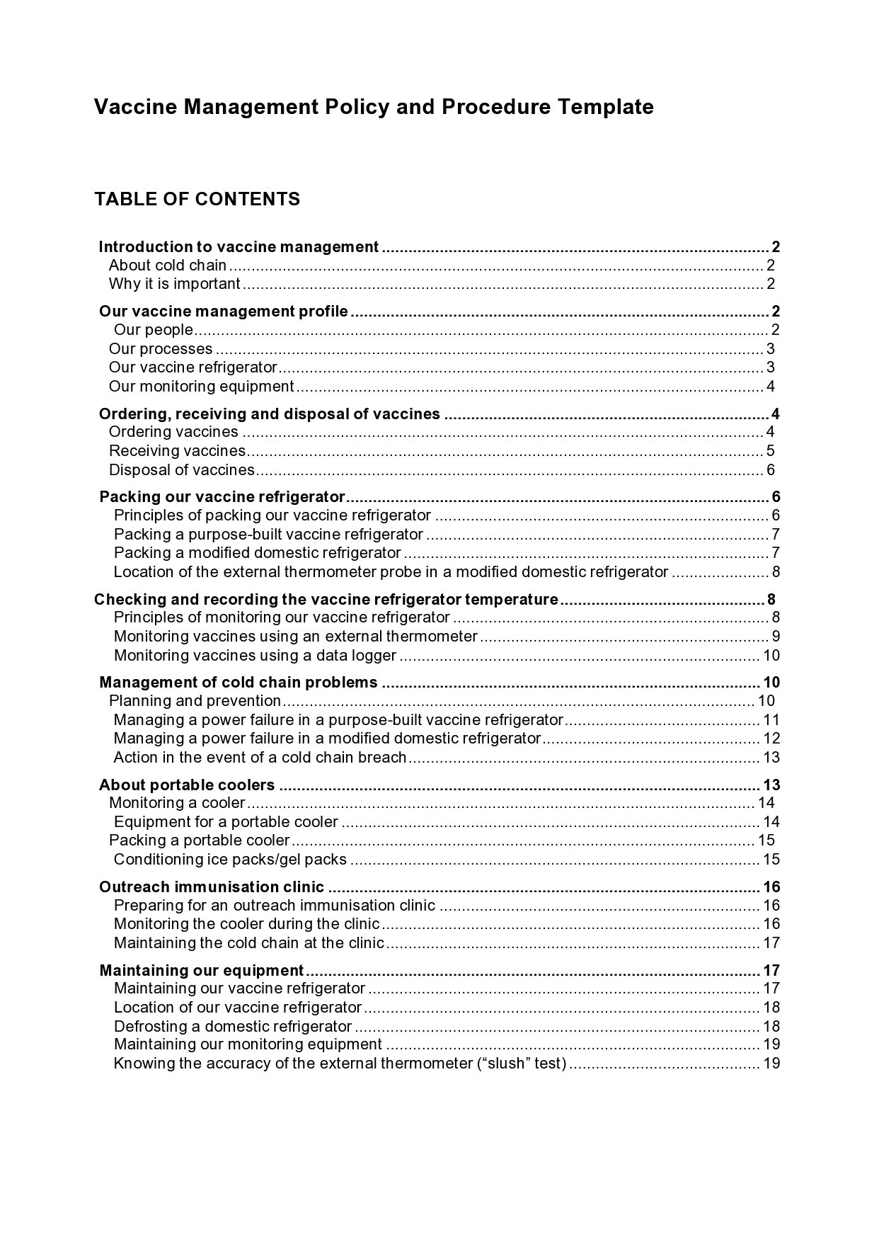 Policies And Procedures Template