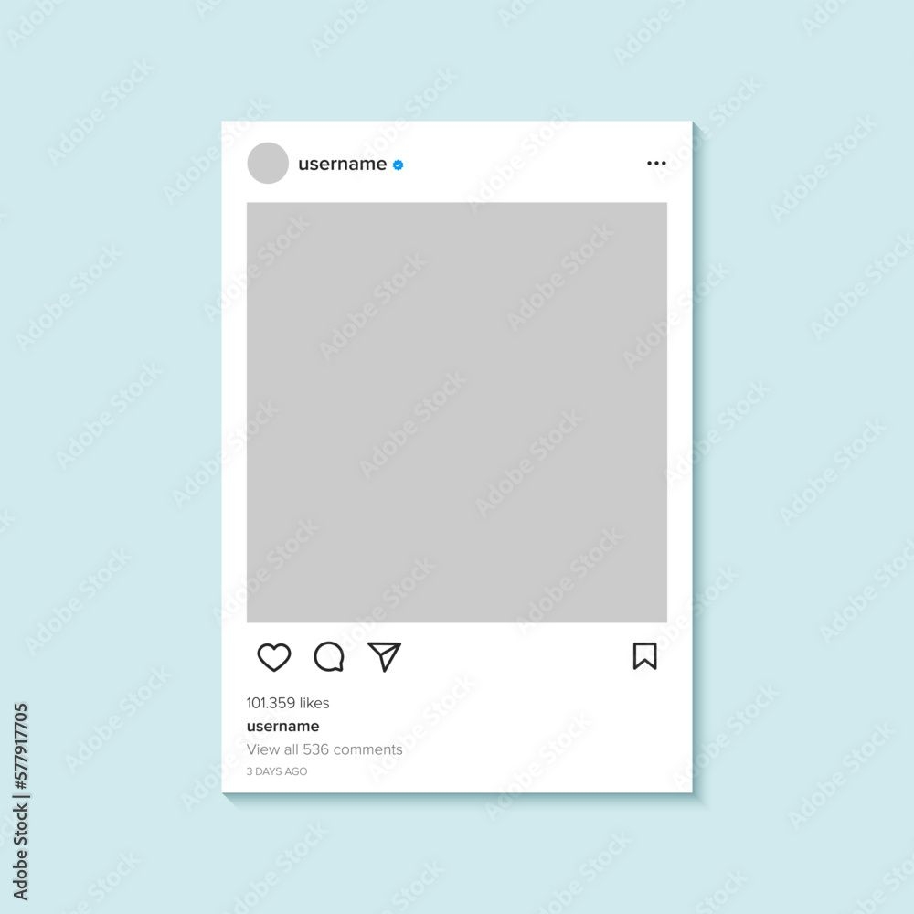 Post Instagram Feed Frame Mockup Template Design Vector Design User