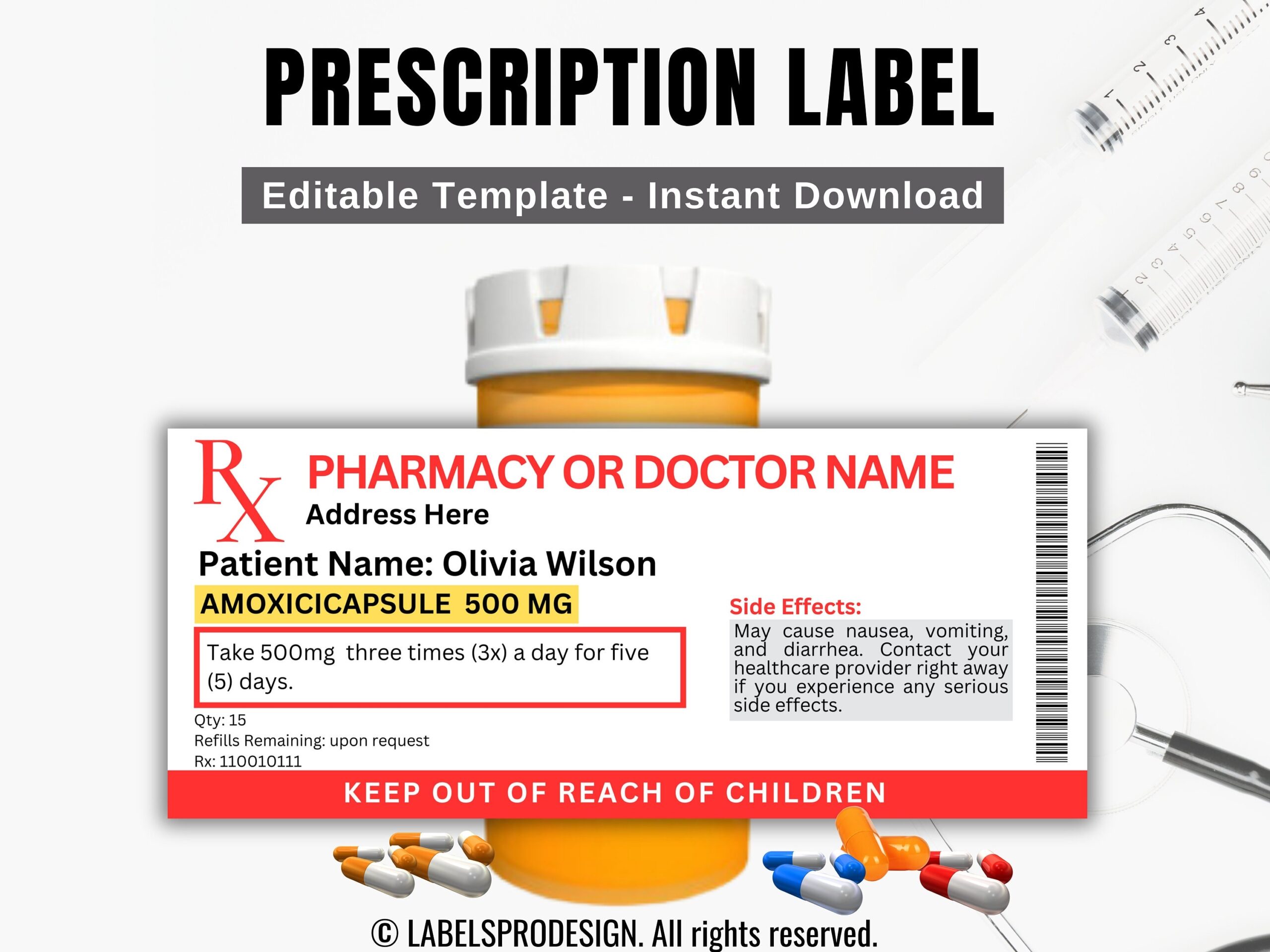 Prescription Label Word Template