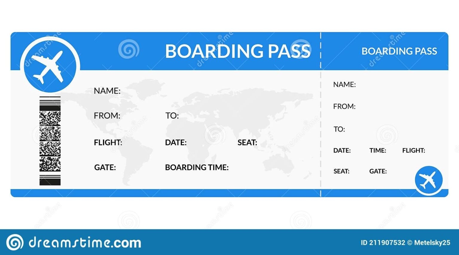 Printable Airline Ticket Template Fillable Form 2025