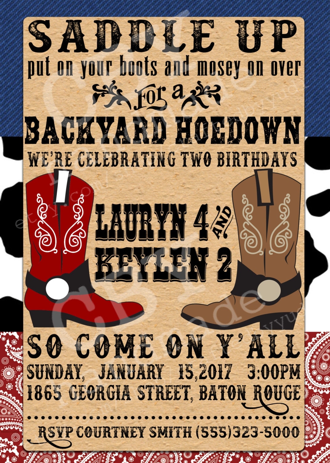 Blank Western Invitations Templates Free