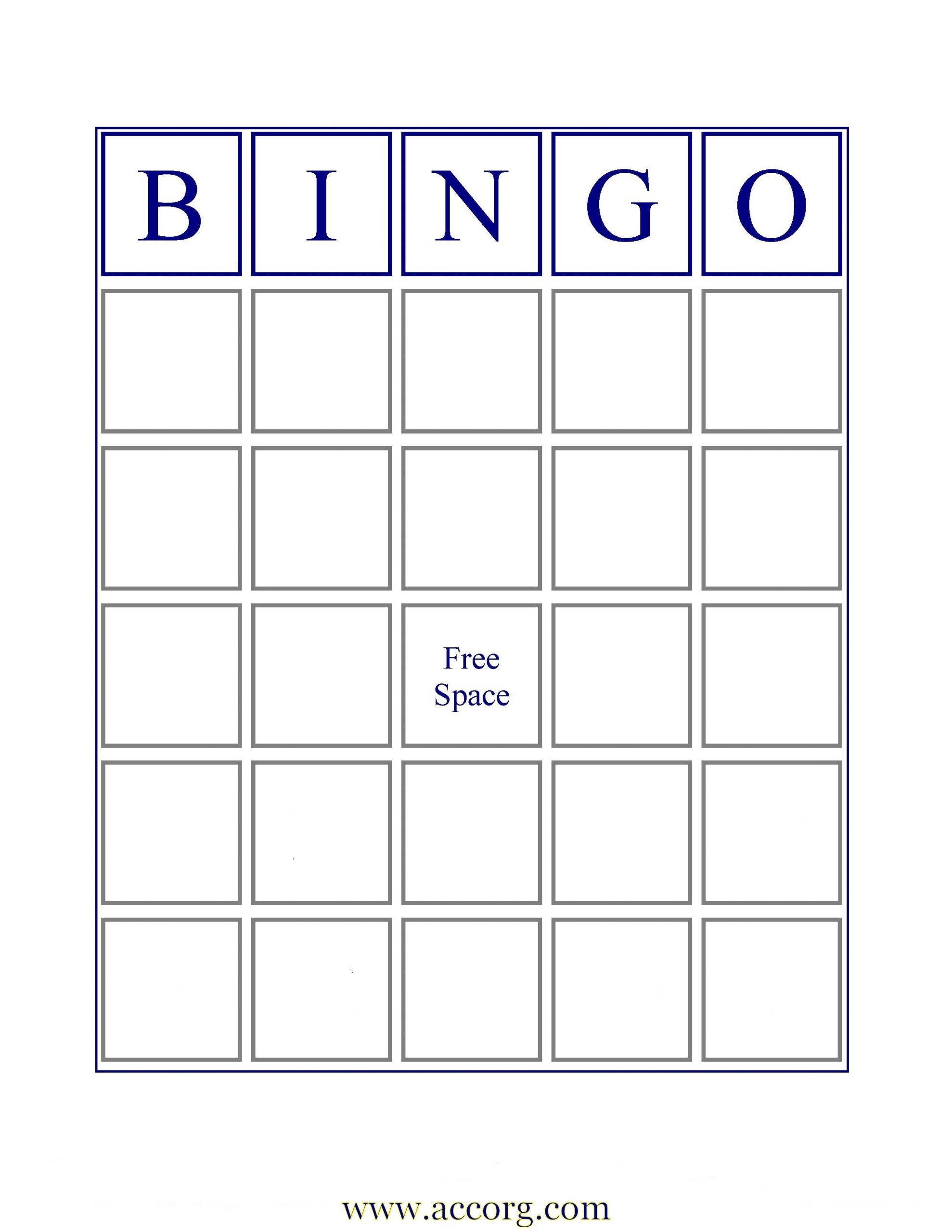 2025 Bingo Card Templates Blank