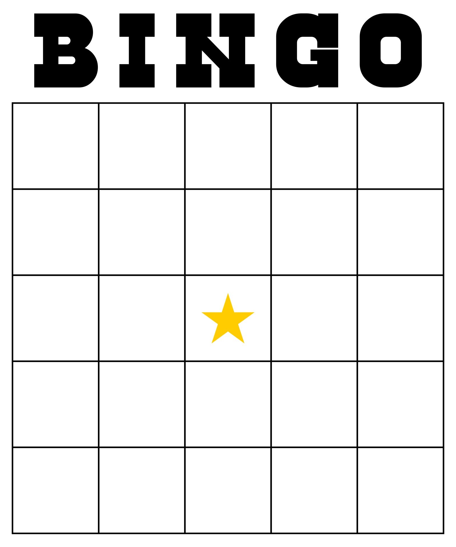 Printable Blank Bingo Sheets