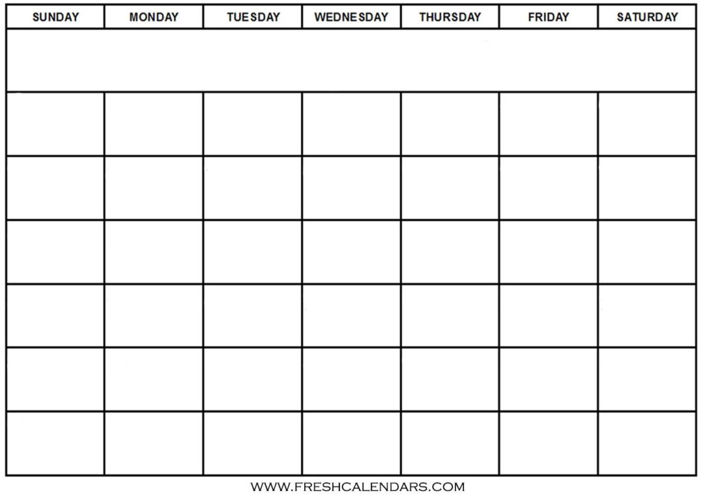 Printable Blank Calendar Templates Free Printable Blank Calendar