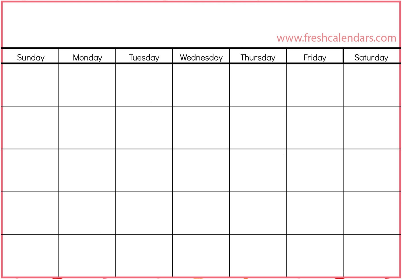 Printable Blank Calendar Templates Free Printable Blank Calendar