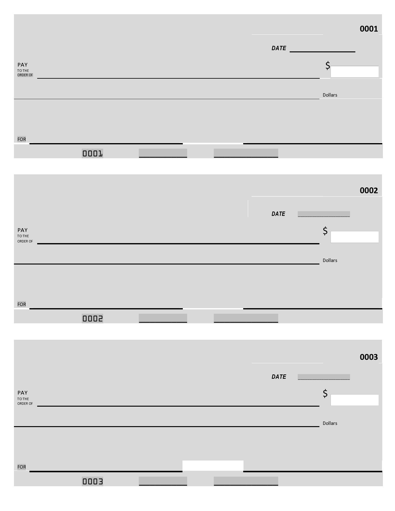 Fillable Printable Blank Business Check Templates