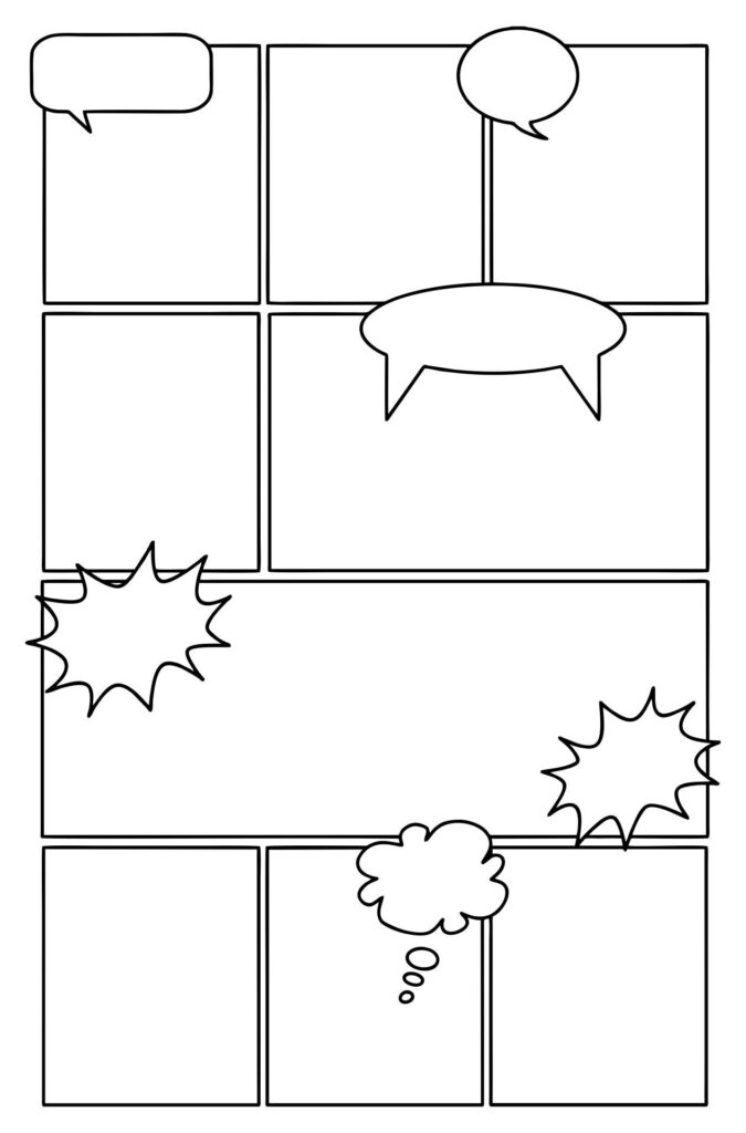 Printable Blank Comic Strip Template For Kids