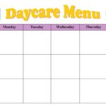 Printable Blank Day Care Menus Weekly Menu Template Printable Menu